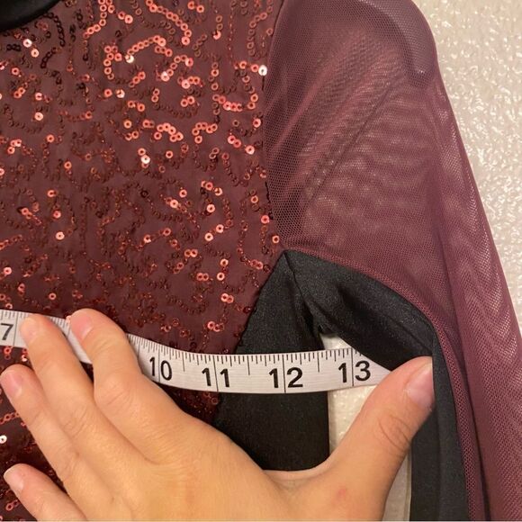 WEISSMAN Dance Costume burgundy red rhinestone Got My Eyes On You 13807 MC - Picture 4 of 6